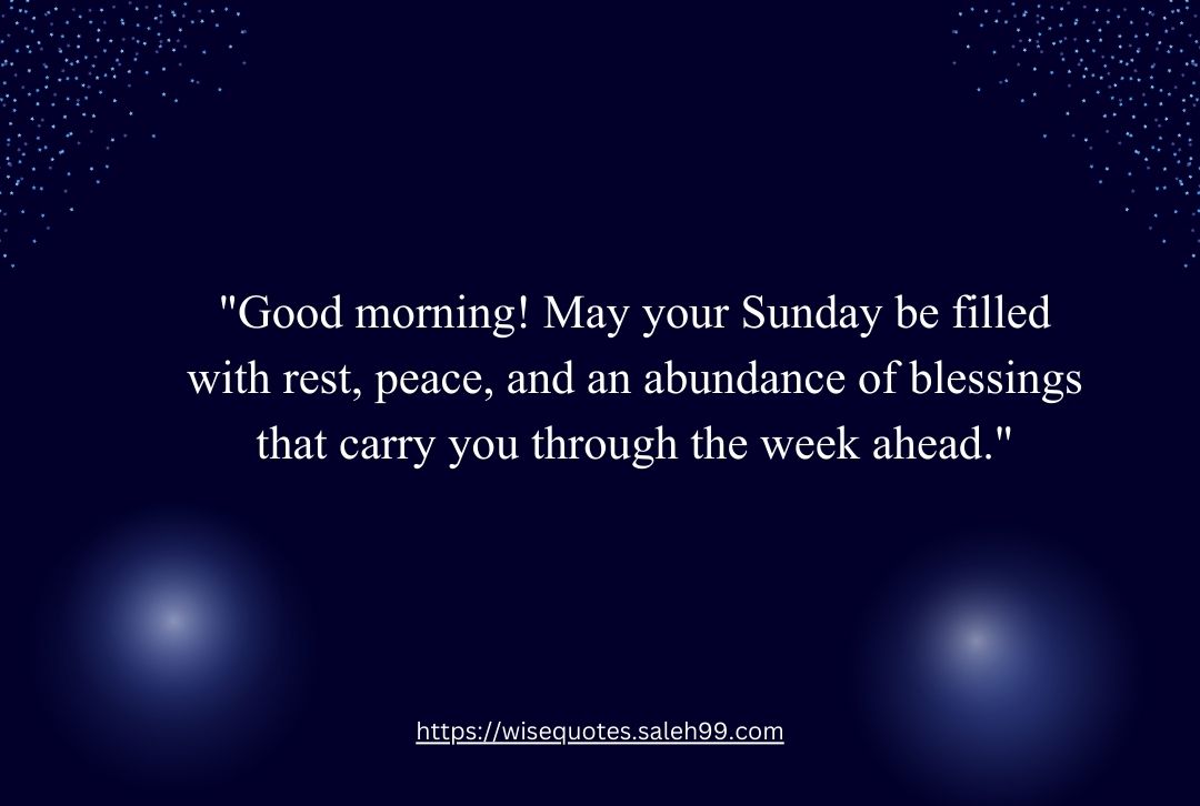 Good Morning Sunday Blessings